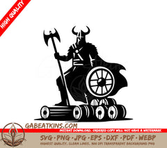 Viking Warrior Silhouette SVG - Drawing SVG