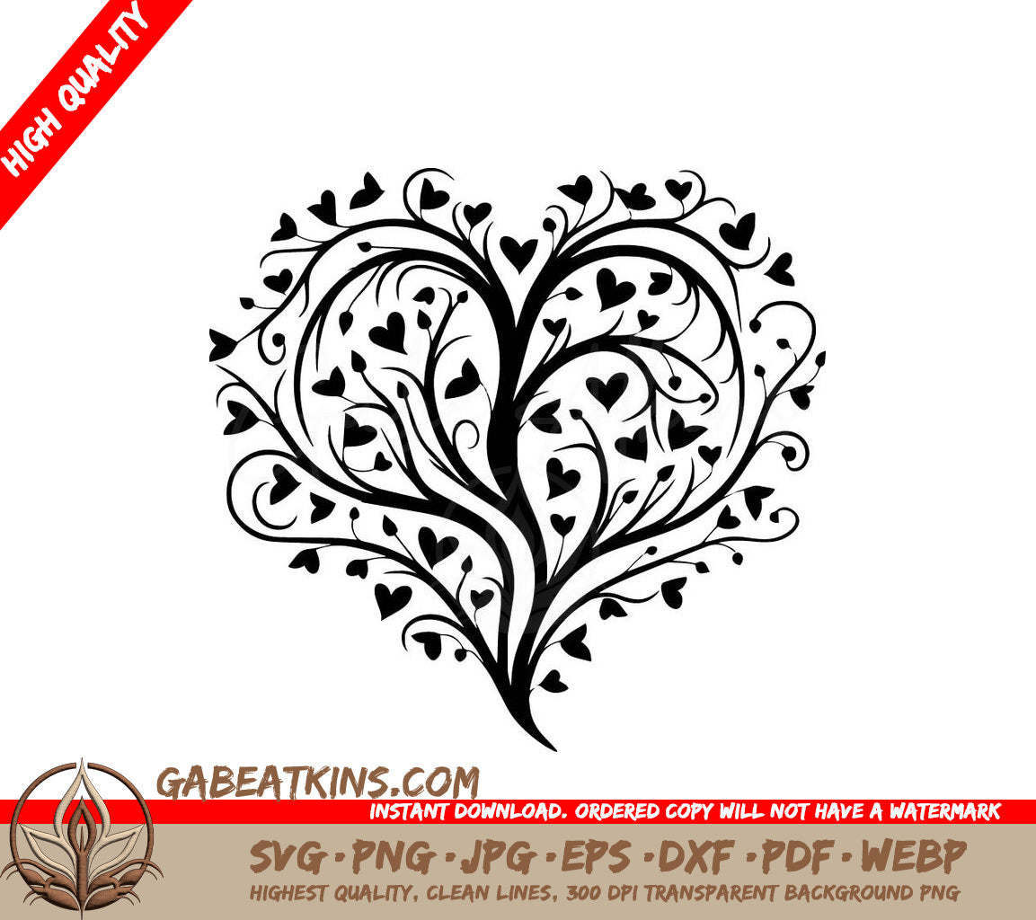 A Heart Shaped Tree SVG - Vine Love SVG