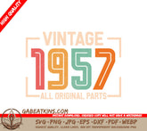 Vintage 1957 All Original Parts SVG Sign SVG