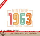 Vintage 1963 All Original Parts SVG Design SVG