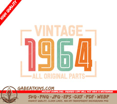 Vintage 1964 All Original Parts SVG Design SVG