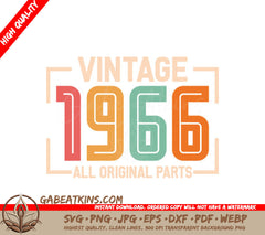 Vintage 1966 All Original Parts SVG Design SVG