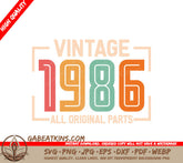 Vintage 1986 All Original Parts SVG Cut File SVG