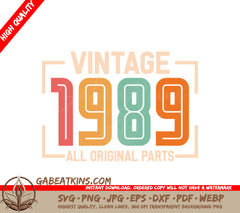 Vintage 1989 All Original Parts SVG Design SVG