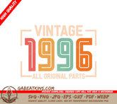 Vintage 1996 All Original Parts Design SVG SVG