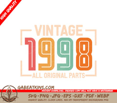 Vintage 1998 All Original Parts Design SVG SVG