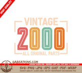 Vintage 2000 All Original Parts Design SVG (White Background) SVG