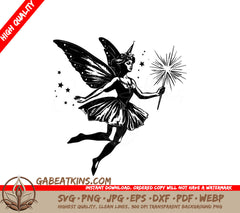 Vintage  Fairy with Wand SVG Illustration SVG