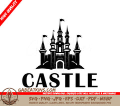 Vintage Castle Silhouette SVG -  Monochrome Design SVG