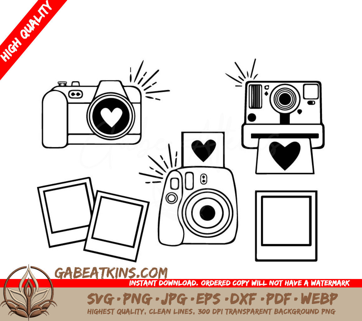 A Camera With A Heart On It SVG - Vintage Cameras SVG SVG