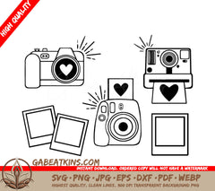 A Camera With A Heart On It SVG - Vintage Cameras SVG SVG