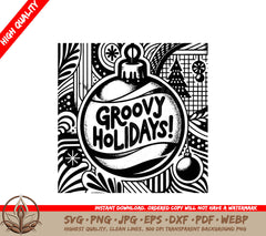 Vintage Groovy Holiday Digital Design File (SVG, PNG, JPG, AI, PDF, DXF, EPS, WebP)