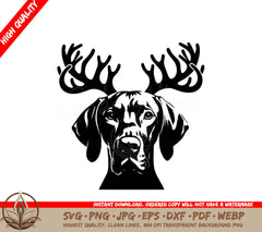 Vizsla Antlers Digital Design Files (SVG, PNG, JPG, AI, PDF, DXF, EPS, WebP)