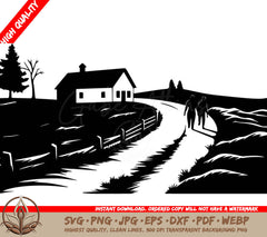 Walking Home Digital Design File (SVG, PNG, JPG, AI, PDF, DXF, EPS, WebP)