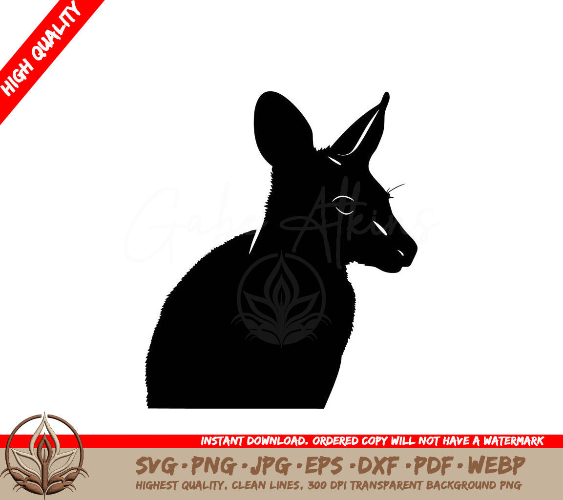 Wallaby Portrait - Digital Download (SVG, PNG, JPG, AI, PDF, DXF, EPS, WebP)