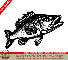 Walleye Fish - Digital Design in Multiple File Formats (SVG, PNG, JPG, AI, PDF, DXF, EPS, WebP)