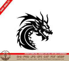 Warrior Dragon - Multi-Format Digital Design File (SVG, PNG, JPG, AI, PDF, DXF, EPS, WebP)