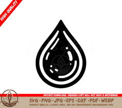 Water Droplet Digital Design File (SVG, PNG, JPG, AI, PDF, DXF, EPS, WebP)