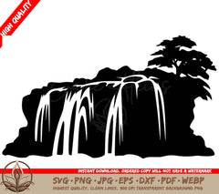 Waterfall Bliss Digital Design in Multiple File Formats (SVG, PNG, JPG, AI, PDF, DXF, EPS, WebP)