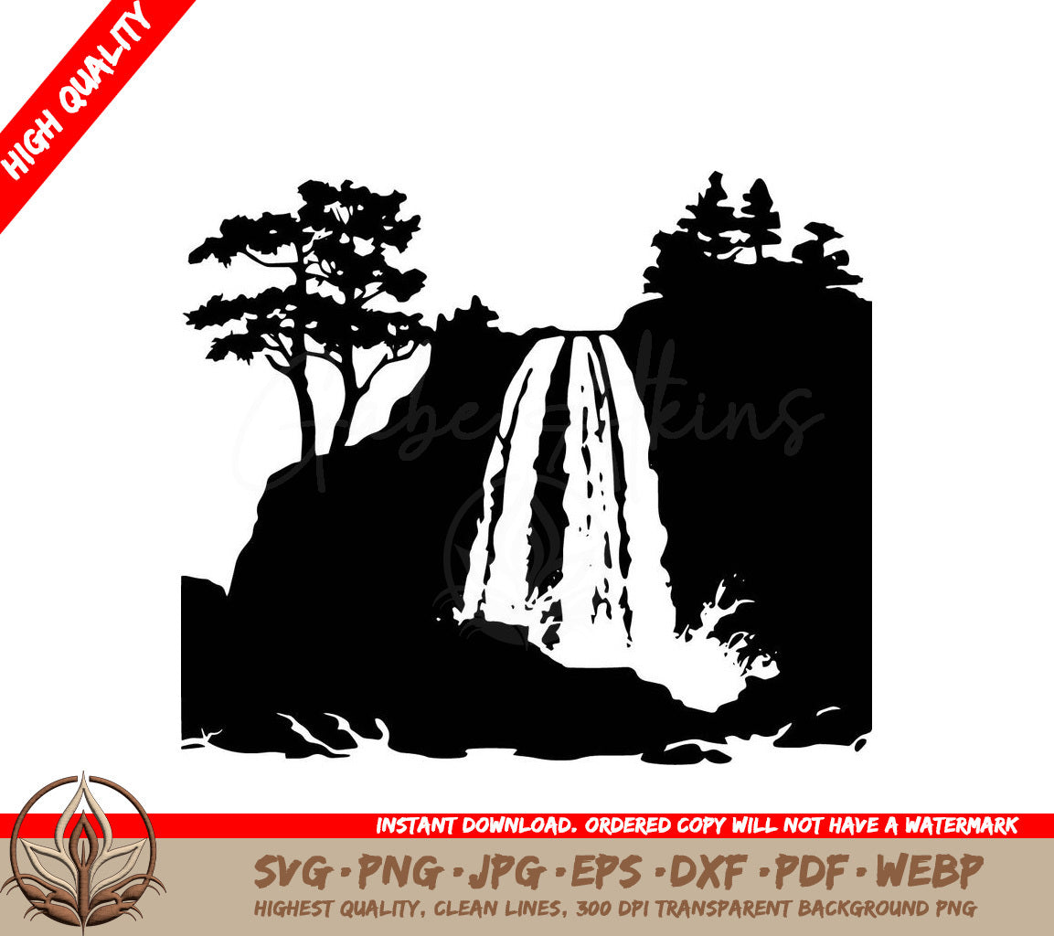 Waterfall of the Forest Digital Design File (SVG, PNG, JPG, AI, PDF, DXF, EPS, WebP)