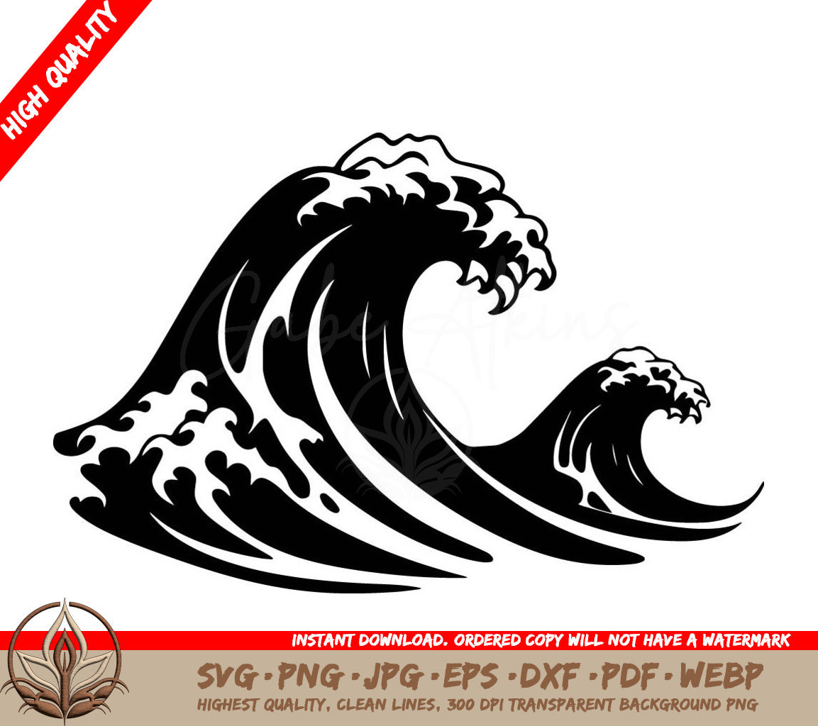 Wave Splash Digital Design in SVG, PNG, JPG, AI, PDF, DXF, EPS and WebP Formats