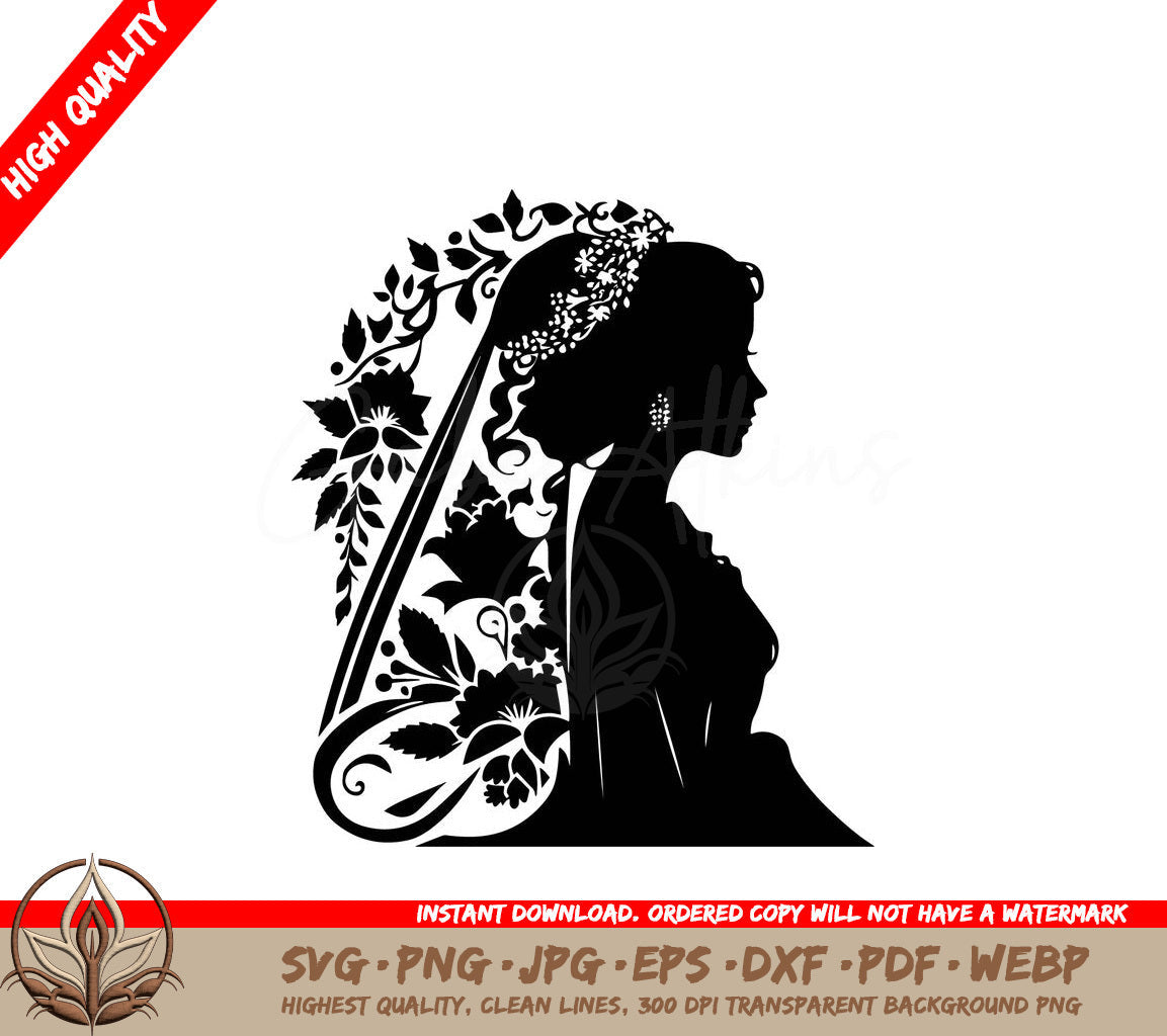 Wedding Bride Digital Design File (SVG, PNG, JPG, AI, PDF, DXF, EPS, WebP)