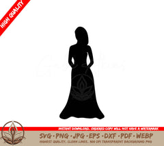 Wedding Bride Silhouette Digital Cut File (SVG, PNG, JPG, AI, PDF, DXF, EPS, WebP)