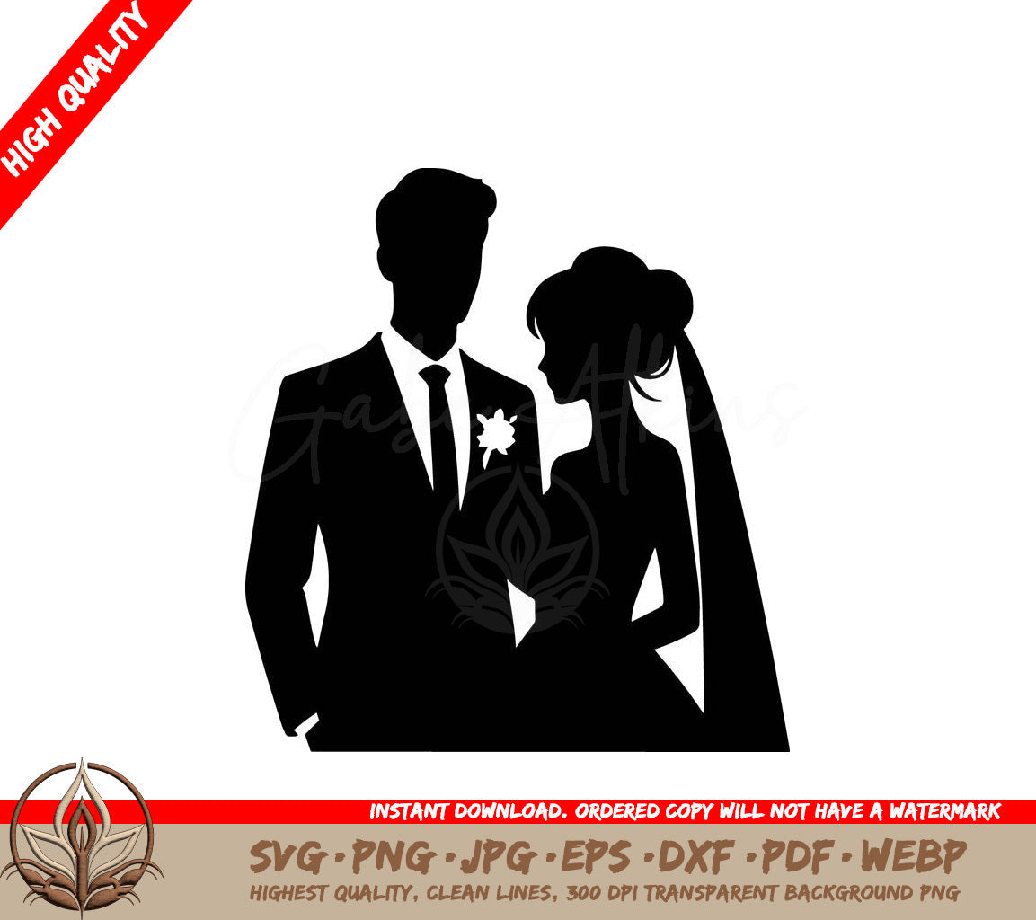 Wedding Day Portrait - Digital Download (SVG, PNG, JPG, AI, PDF, DXF, EPS, WebP)