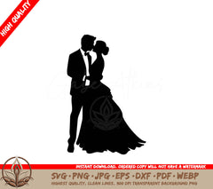 Wedding Kiss Digital Design in Multiple File Formats (SVG, PNG, JPG, AI, PDF, DXF, EPS, WebP)