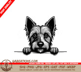 Welsh Terrier Peeking Over Wall -  SVG SVG