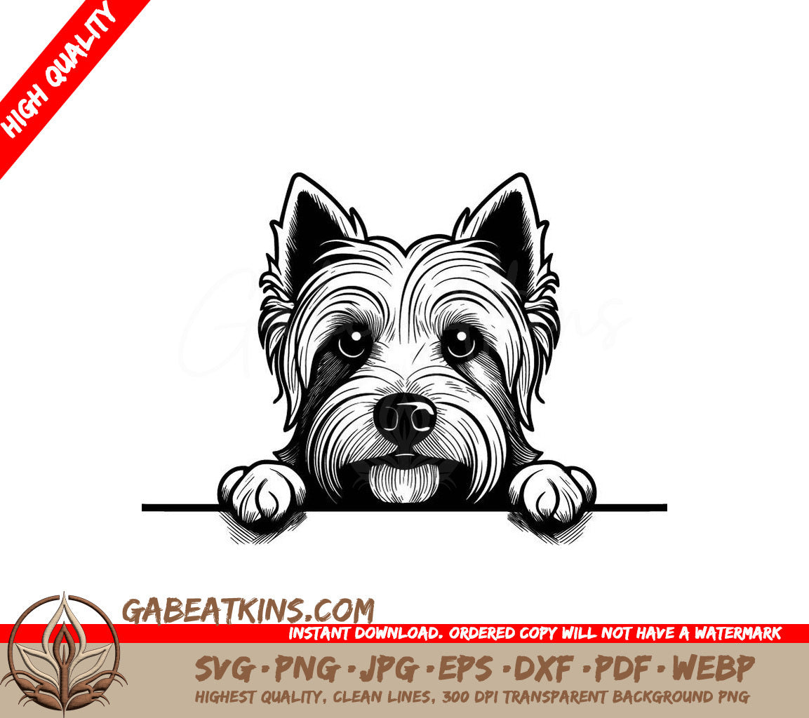 West Highland White Terrier Tongue Out SVG - Drawing SVG