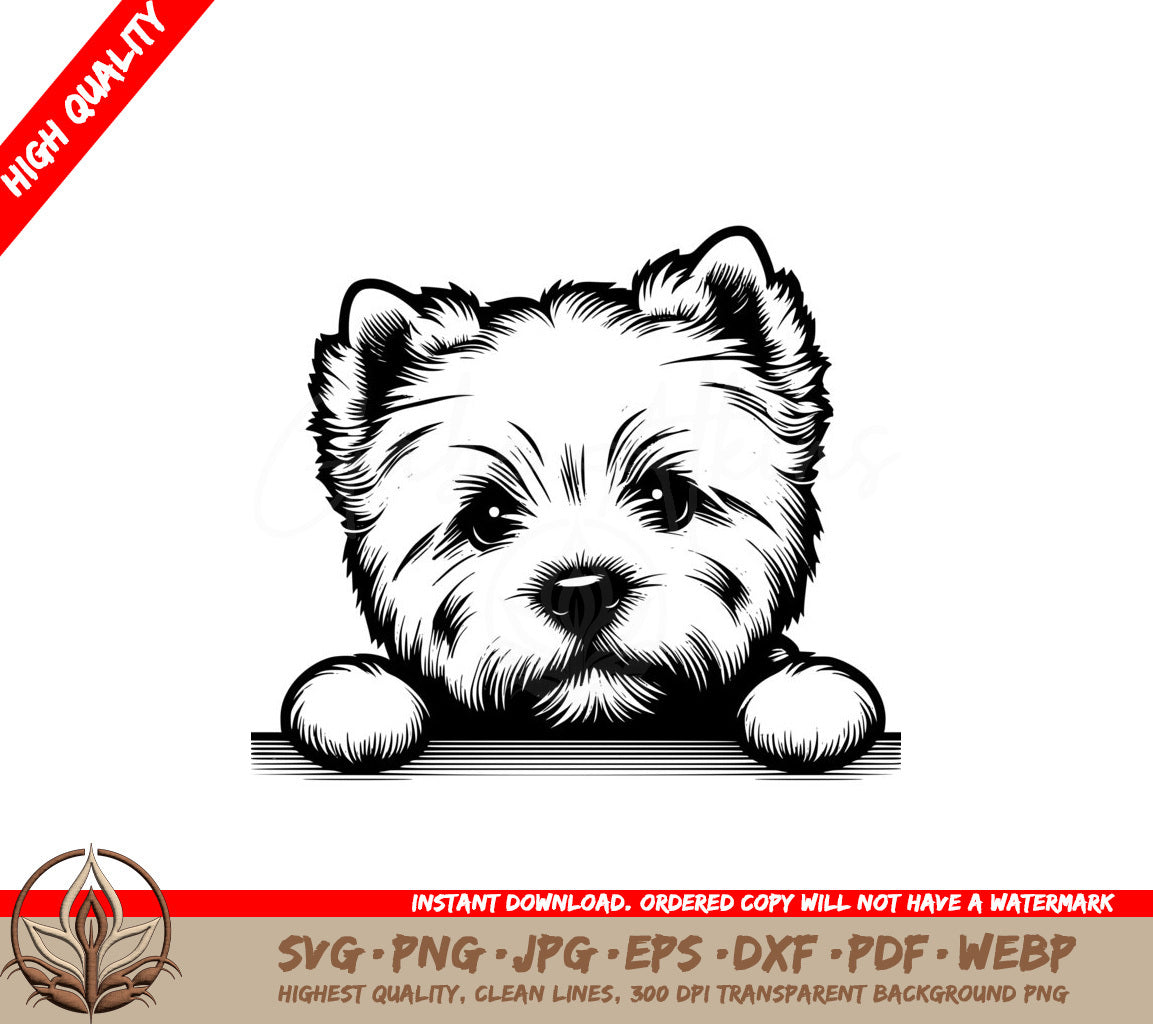 Westies Curious Peek SVG PNG JPG AI PDF DXF EPS WebP