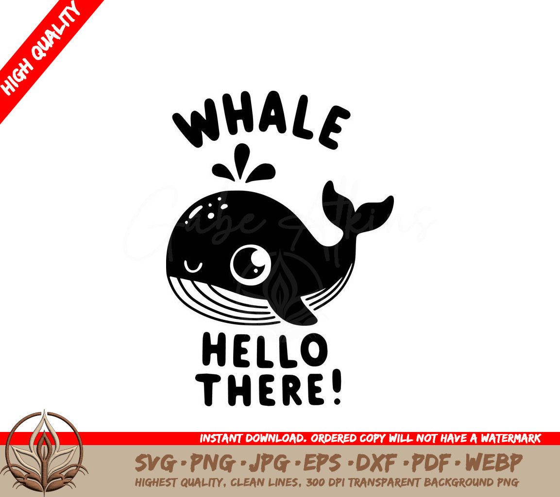 Whale Greeting - Digital Design in Multiple File Formats