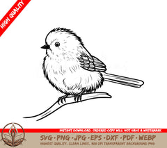 Whimsical Bird Digital Design in Multiple File Formats