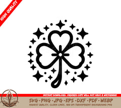 Whimsical Clover Digital Design File in Multiple Formats