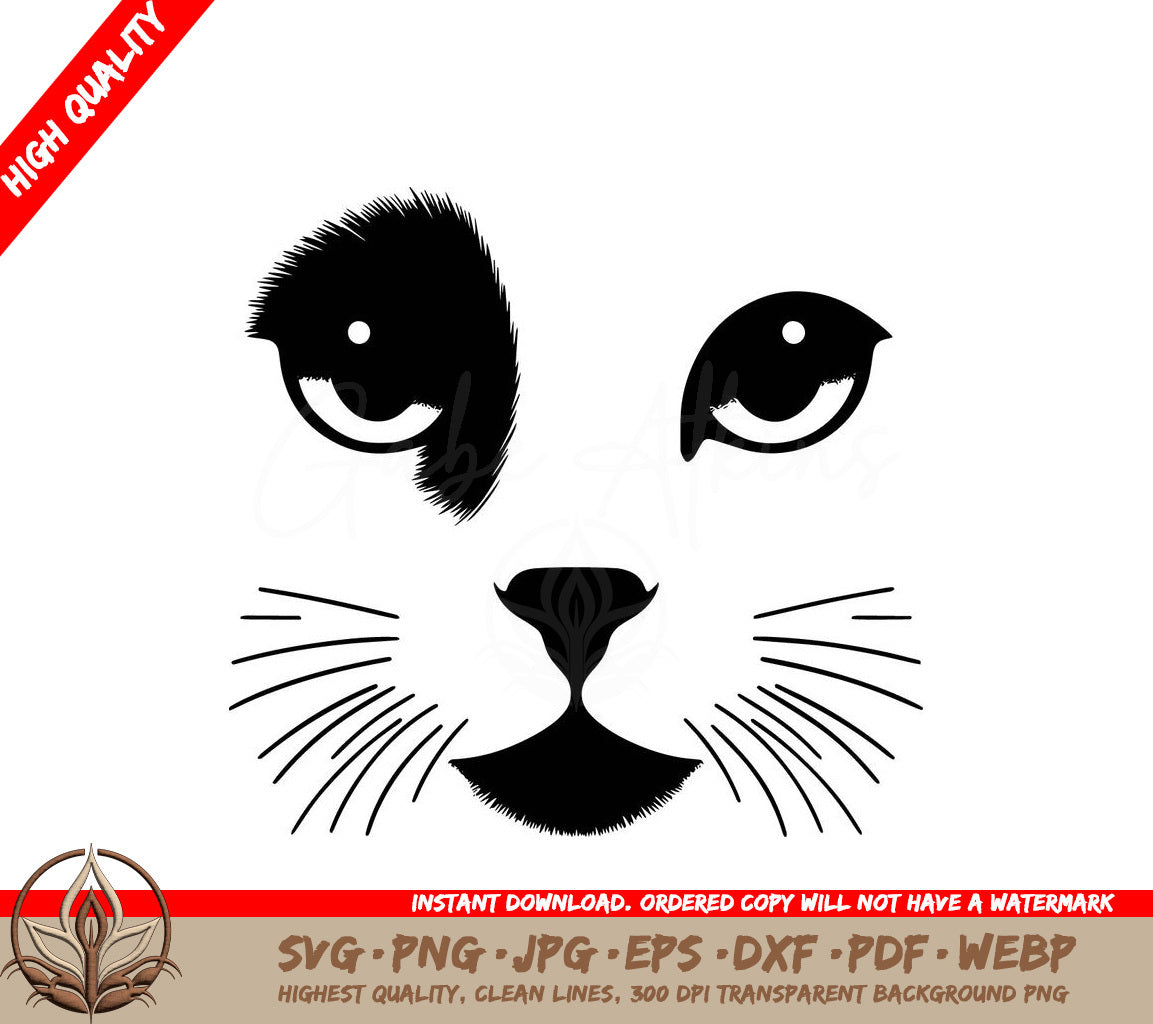 Whimsical Kitty Face: Digital Design in Multiple File Formats
