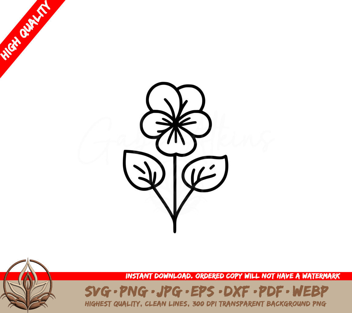 Whimsical Violet Flower SVG