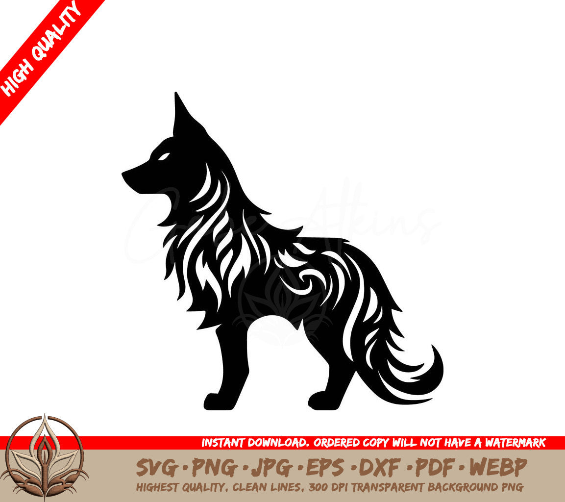 Whimsical Wolf - Digital Design in Multiple File Formats