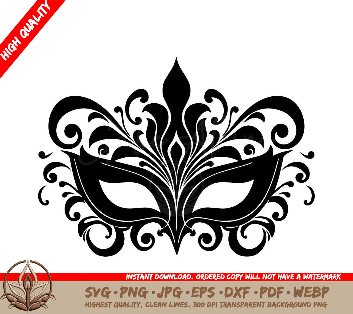 Whirly Mask - Digital Design Cut File (SVG, PNG, JPG, AI, PDF, DXF, EPS, WebP)