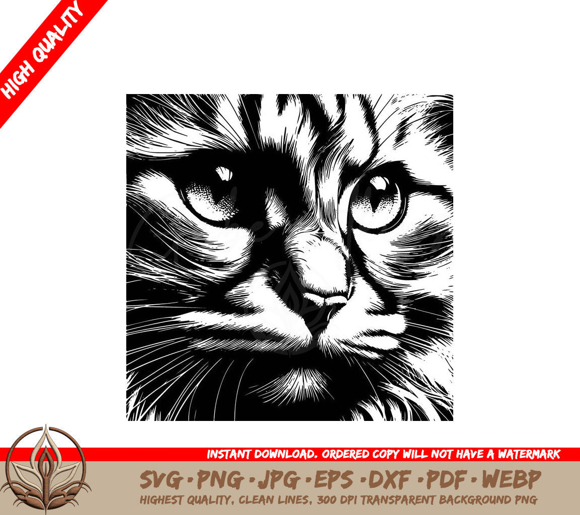 Whiskered Beauty - Digital Design in Multiple File Formats