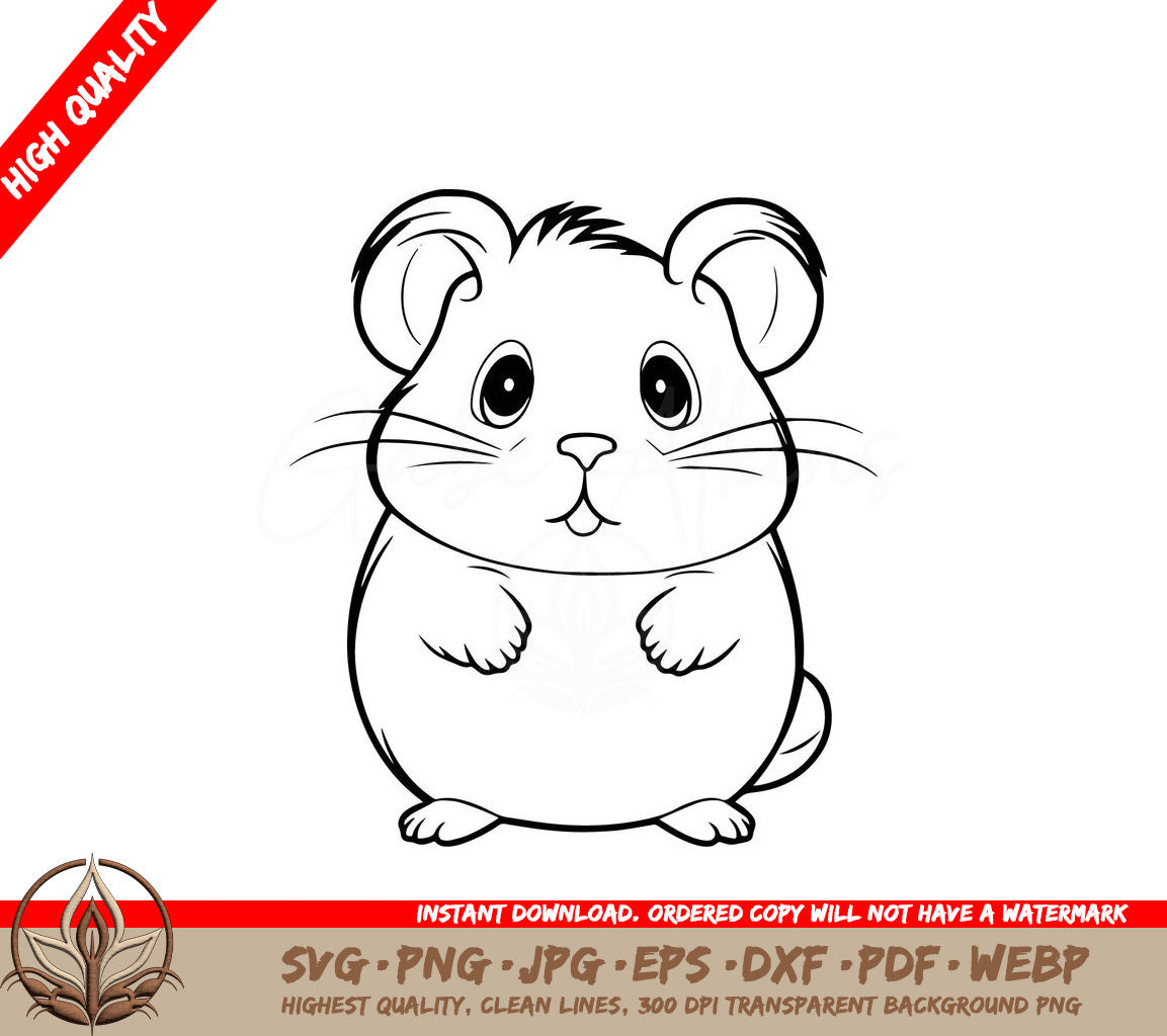Whiskered Critter Digital Design in Multiple File Formats