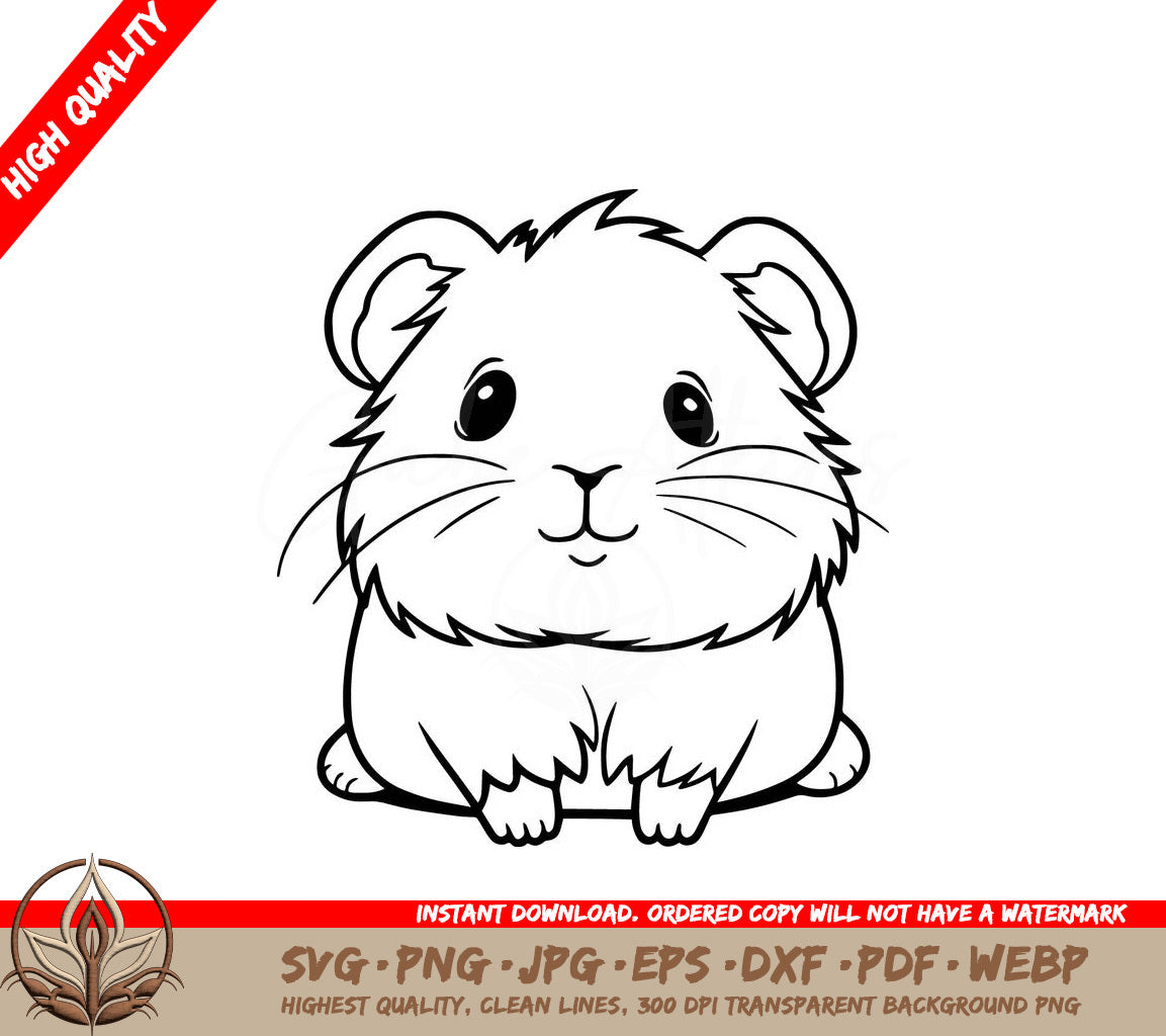 Whiskered Guinea Pig - Digital Design in Multiple File Formats