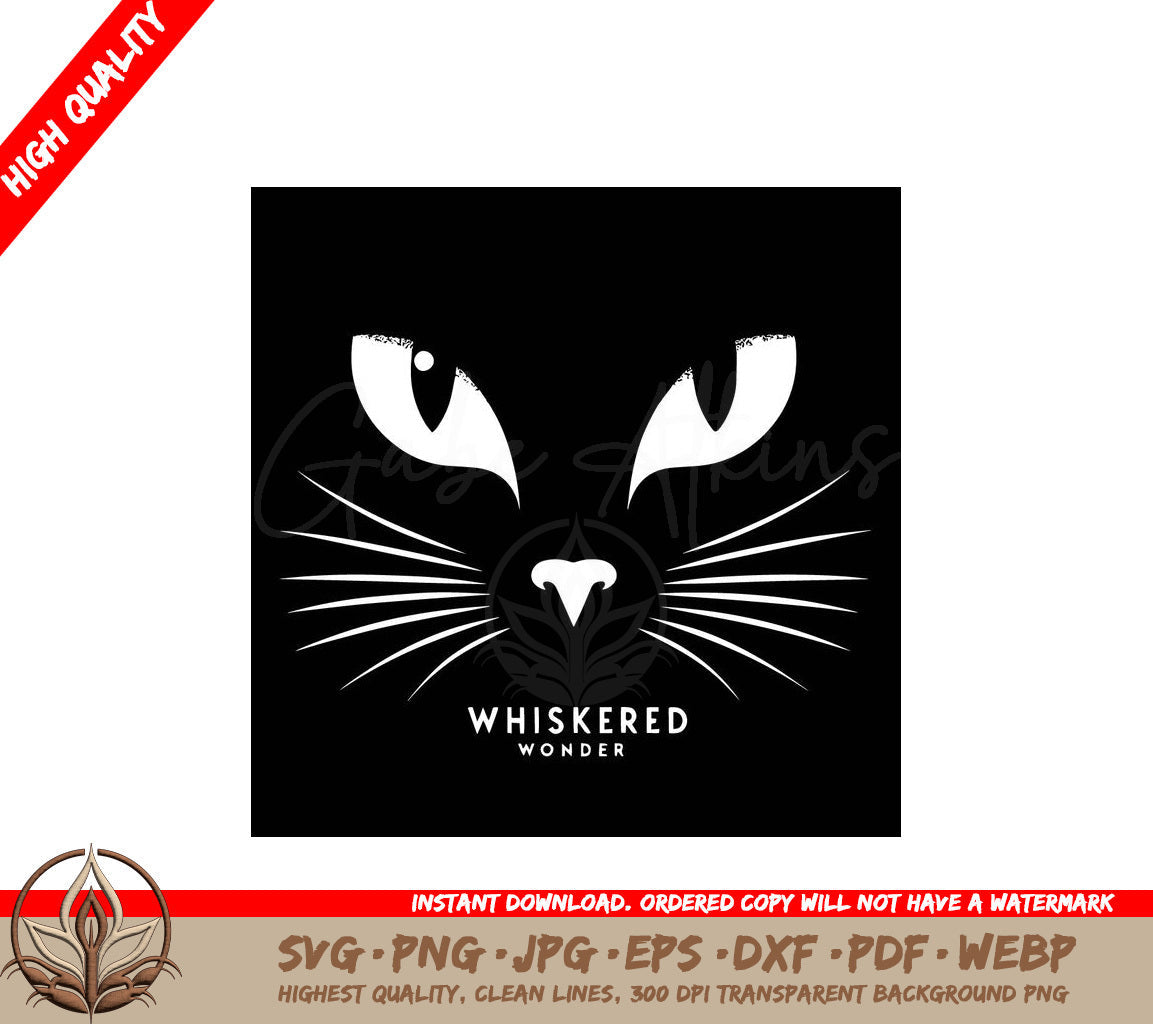 Whiskered Wonder Digital Design File (SVG, PNG, JPG, AI, PDF, DXF, EPS, WebP)