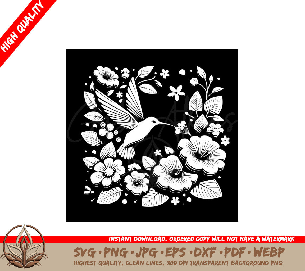 Whispering Hummingbird Blooms SVG