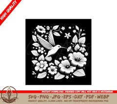 Whispering Hummingbird Blooms SVG