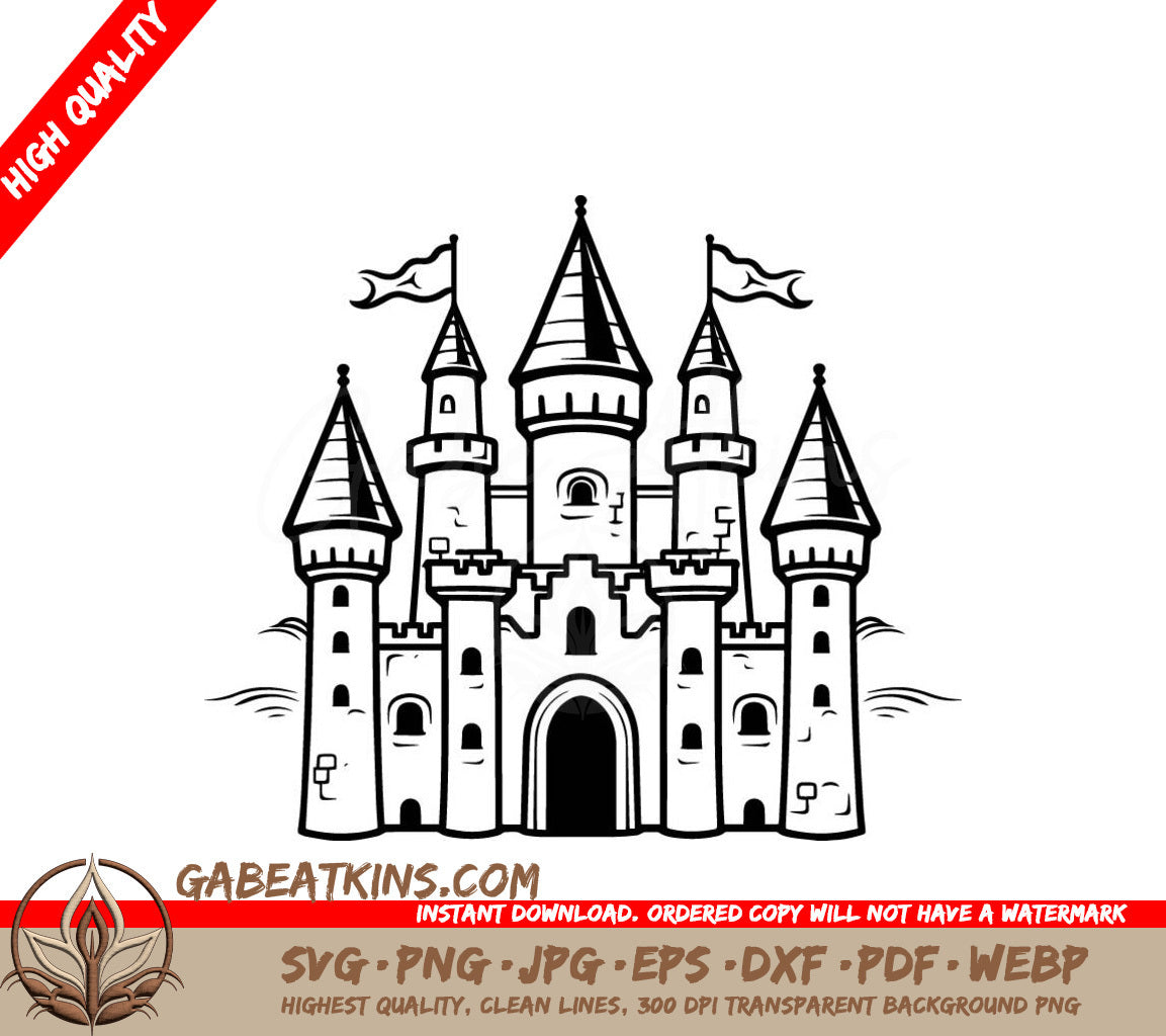 Castle with Flags SVG - Whispers of Ancestors SVG