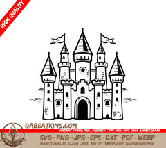 Castle with Flags SVG - Whispers of Ancestors SVG