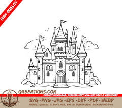 Castle with Flags SVG - Whispers of the Unknown SVG
