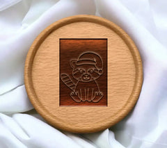 Raccoon Wearing Santa Hat SVG - Chalk Illustration SVG