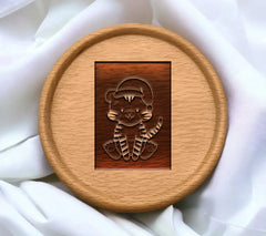 Tiger Santa SVG - Chalk Drawing with Scarf & Cap SVG